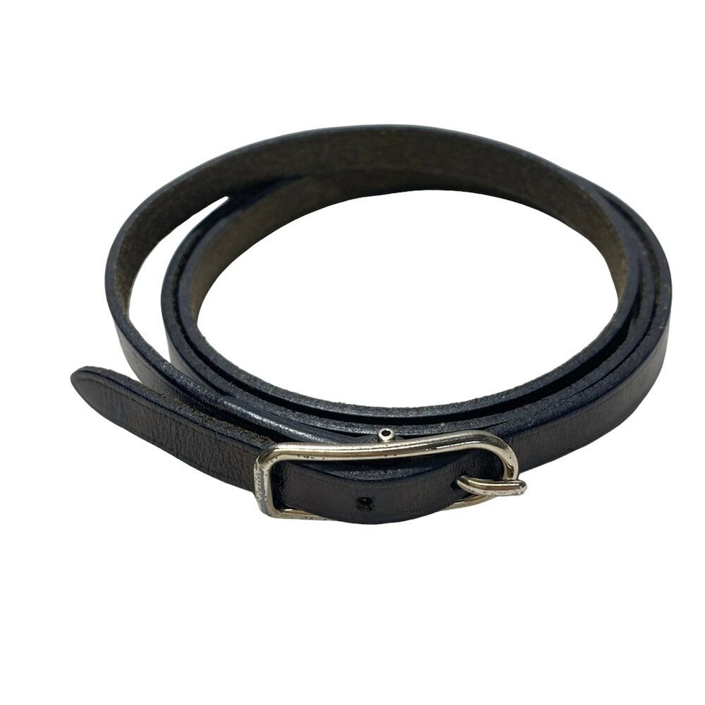 Hermès Api 1 Bracelet Black Silver Leather Hardware